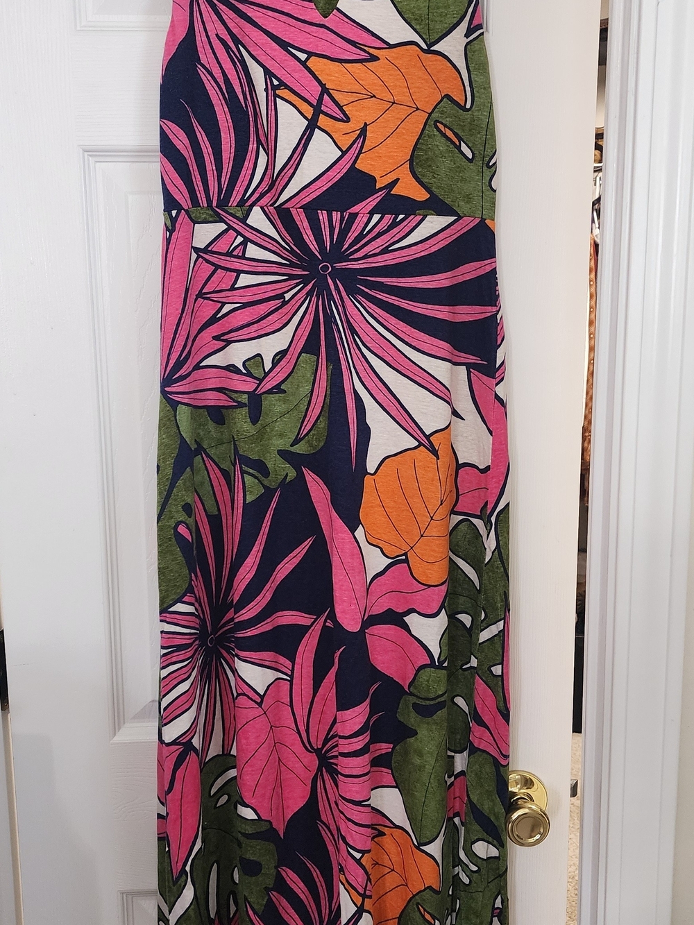 Tommy Bahama Remy Retro Maxi Dress Tropical Linen Racerback Pink